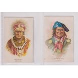 Cigarette cards, USA, Monarch Tobacco Works, American Indian Chiefs, two cards, Geronimo & Keokuk,
