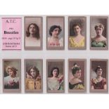 Cigarette cards, USA, ATC, Beauties, (Old Gold Backs) RB18 p38 figure 22 (set, 25 cards) (2 with ink