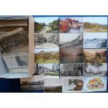 Postcards, a mixed, mainly UK topographical & subject collection of 420+ cards with Somerset (