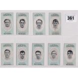 Cigarette cards, Cope's, Noted Footballers (Clips, 120 Subjects), Bolton Wanderers, 9 cards, nos