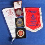 Football, small selection of non league memorabilia, 1950's embroidered blazer badges for