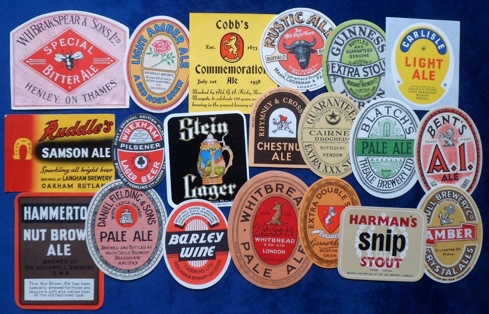 Beer labels, UK, a group of 20 labels including Cobb's 1958 Commemoration Ale to celebrate 150 years