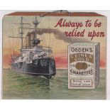 Advertising card, Counter Card, Ogden's, Shop counter display card with cord hanger showing