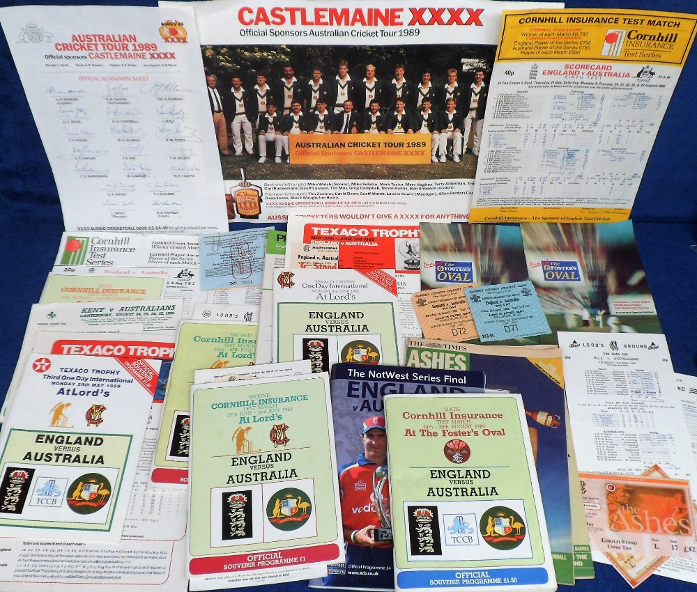 Cricket, England v Australia, a collection of scorecards, tickets & programmes etc, 1980's onwards - Image 2 of 2