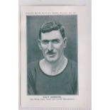 Trade card, Nelson Lee Library, Footballers, large greenish halftones, type card, Billy Meredith,