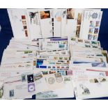Stamps, Collection of first day covers, including GB, Mauritius, China and Jersey. 100s
