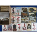 Postcards, an interesting collection of approx. 132 cards inc. panel (66) and pull-out (66). Inc.