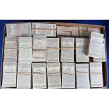 Cigarette cards, Player's, a large accumulation of adhesive back sets with heavy duplication (