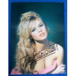 Autograph, BRIGITTE BARDOT - Signed colour 9 x 12 image, evidently removed from a book, an