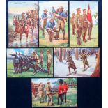 Postcards, Paul Brinklow Gale and Polden Collection, a set of 6 cards of 'Canadian Regiments'