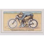 Cigarette card, Themans, Motor Cycle Series, type card, no 6, W. Stanhope Spencer on 3.5 h.p.