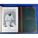 Cricket, two large Victorian volumes, Famous Cricketers & Cricket Grounds both volumes containing