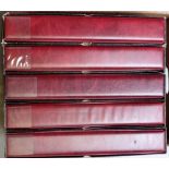 Card accessories, Collectors Albums, 5 second-hand large card albums with slipcases, all in maroon