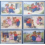 Postcards, Teddies, a set of 6 'Three Bears' cards published by C.W.Faulkner & Co and illustrated by