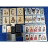 Trade cards, an album of reproduction sets including some unissued cigarette card examples