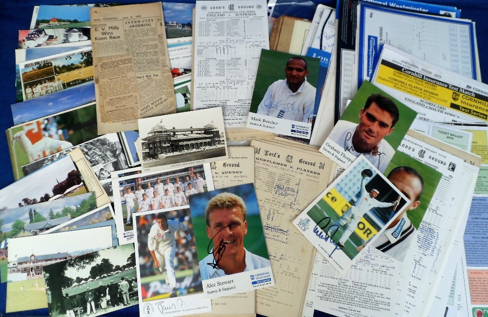 Cricket, a mixed selection inc. approx. 80 score cards 1939 onwards inc. Middlesex v West Indies