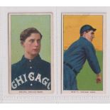 Cigarette cards, USA, ATC, Baseball Series (T206, White border), two cards, Walsh Chicago Amer. &