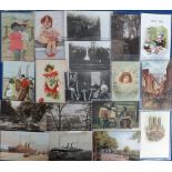 Postcards, a mixed mainly UK subject collection of 110+ cards with shipping, (SS China, Zeeland,