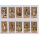 Cigarette cards, USA, Allen & Ginter, Natives in Costume, (set, 50 cards) (some age toning, some