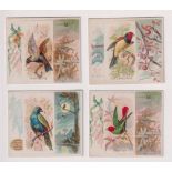 Cigarette cards, USA, Allen & Ginter, Song Birds of the World, 'X' size, 4 cards, Azubert, Black-