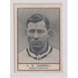 Trade card, Crescent Confectionery, Sportsmen, Football, type card, A.R. Dorrell, Aston Villa FC (