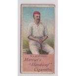 Cigarette card, Marcus, Cricketers, type card, W.L. Murdoch (corner chip, slightly grubby, fair/