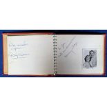 AUTOGRAPH ALBUM – An autograph album dating from the 1950s onwards containing various signatures (