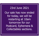 End of Day 2, our auction will recommence at 10am tomorrow