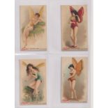 Cigarette cards, USA, Buchner, Butterflies & Bugs, printed back, 4 cards, Ref N282 picture nos 2, 7,