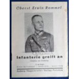 Autograph, ERWIN ROMMEL – A small, printed booklet (German text) relating to the Desert Fox and