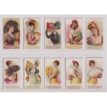 Cigarette cards, USA, Allen & Ginter, Fans of the Period (set, 50 cards) (some with slight marks
