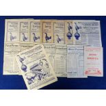 Football programmes, a collection of 15 1940's programmes inc. Chelsea v Birmingham 1945/46,