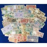 Bank Notes, an assoprtment of 80 notes, mainly Bank of England also Poland, Zambia, U.S.A., Japan,