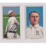 Cigarette cards, USA, ATC, Baseball Series (T206, White border), two cards, Bender Phila Amer. &