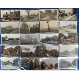 Postcards, Wiltshire, an RP collection of 20 cards inc. Hilcot P.O, The Green Luckington, Keevil (