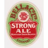 Beer label, Bell & Co, Hempshaw Brook Brewery, Stockport, Strong Ale, vertical oval, 72mm high (