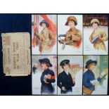 Postcards, Paul Brinklow Gale and Polden Collection, a fine set of 6 cards of 'Women's Work