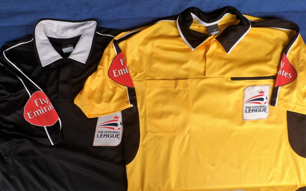 Football League Referee Match Worn shirts, six shirts, three medium size Nike shirts from 2003/04