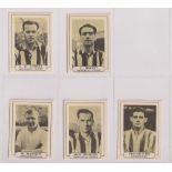 Trade cards, Wilkinson, Popular Footballers, 5 cards, no 14 J. Milburn, no 18 W. Mannion, no 20 G.R.