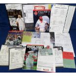 Cricket, England v Australia, a collection of scorecards, tickets & programmes etc, 1980's onwards