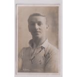 Cigarette card / Autograph, Jones Bros, Tottenham Footballers, postcard, T. Clay signed in ink to