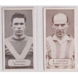 Trade cards, Lacey's Chewing Wax, Footballers, 2 cards, J Cringan, Birmingham (vg) & W Gillespie,
