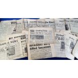 WW2 Newspapers, 24 original papers dating between 1942 and 1945 to include NAAFI News (Cairo),