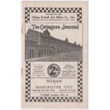 Football programme, Fulham v Manchester City, 4th Feb 1939, Div 2 (gd)