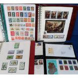 Stamps, box of 9 albums and stockbooks, 1 empty, including Jersey and Guernsey UM, Diana first day