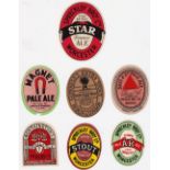 Beer labels, a selection of 7 labels including Spreckley Bros Worcester, various shapes and sizes (