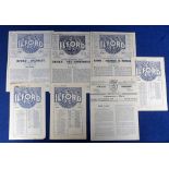 Football programmes, Ilford selection of matches Cup, League etc inc. 1948/49 v Grays Athletic