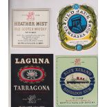 Wine & Spirit labels, a nice collection of 150 wind and spirit labels, various shapes and size,