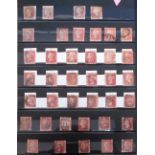 Stamps, album of GB stamps including many QV 1d Reds, a block of four Halfpenny Bantam, mint,