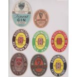Beer labels, a selection of 28 beer labels and 1 Gin label, various shapes and breweries including